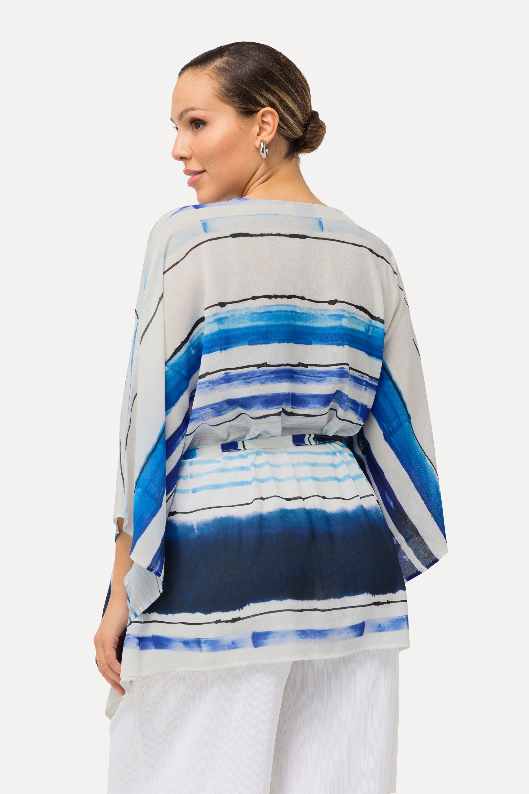Ulla Popken Tunika Chiffon-Tunika oversized V-Ausschnitt 3/4-Arm – Bild 3 von 4