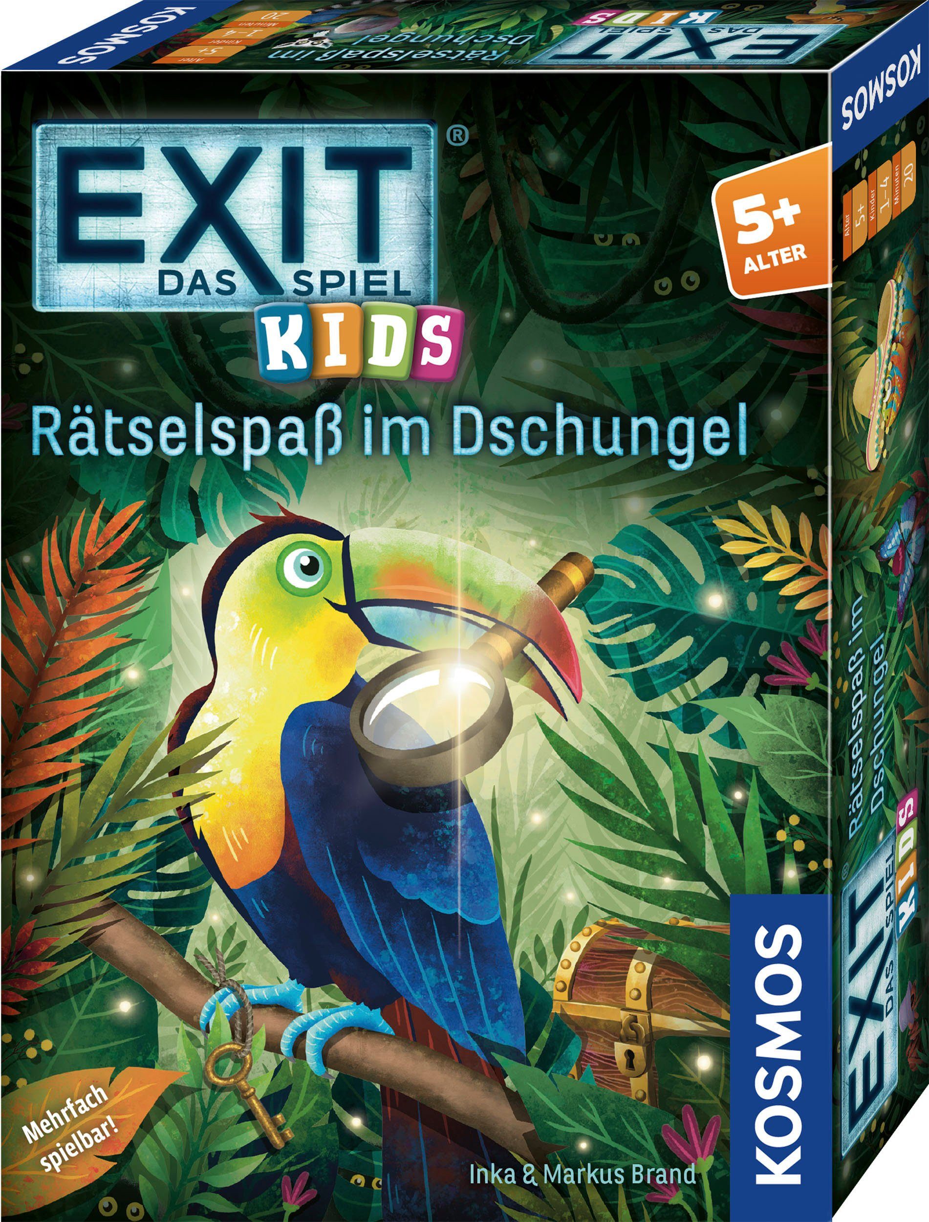 Kosmos Spiel EXIT, Das Spiel Kids: Rätselspaß im Dschungel, Kinderspiel, Made in Germany