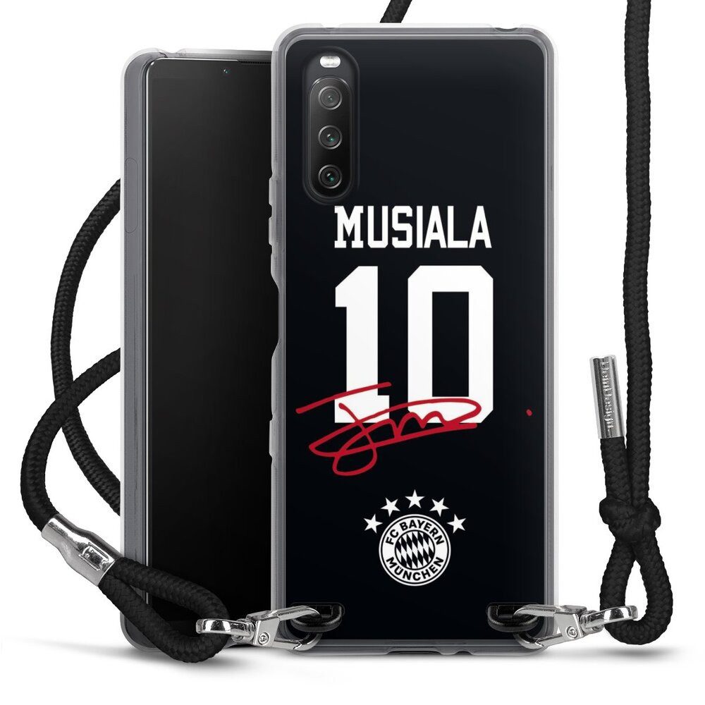 DeinDesign Handyhülle FC Bayern München Jamal Musiala FCB Musiala 10, Sony Xperia 10 III Handykette Hülle mit Band Case zum Umhängen