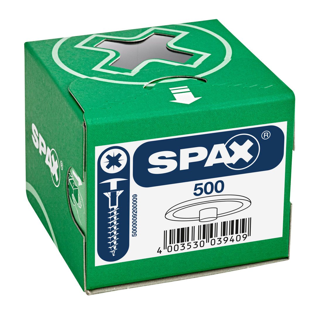 Thumbnail - SPAX Schraube SPAX-S Abdeckkappen mit Kopfbohrung Weiss (500St)