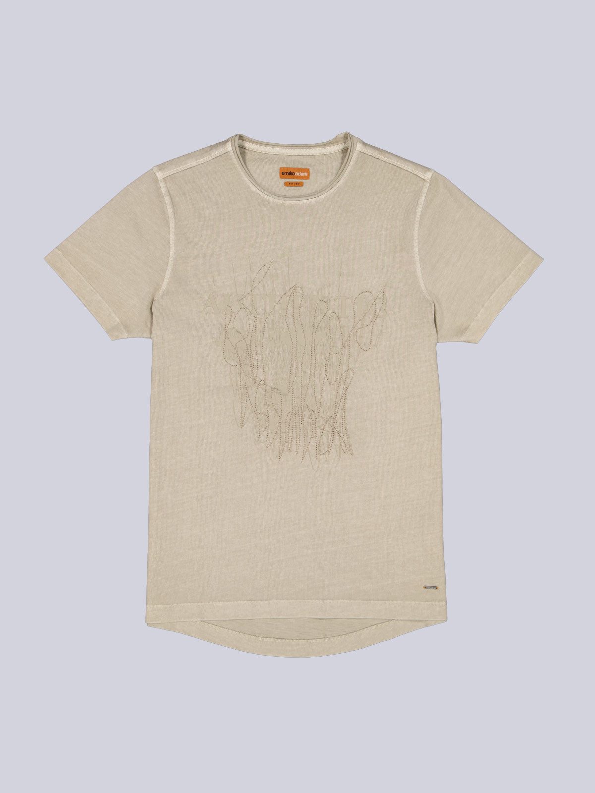 T-Shirt Herren T-Shirt uni, Braunbeige