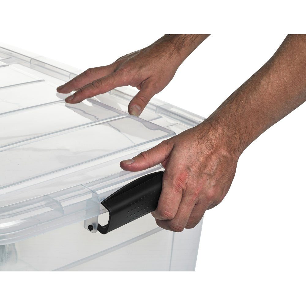 Logiplast Aufbewahrungsbox Premium Aufbewahrungsbox, 14 Liter (Spar-Set, 5 Stück), Clipverschluss zum einfachen verschließen – Bild 5 von 5