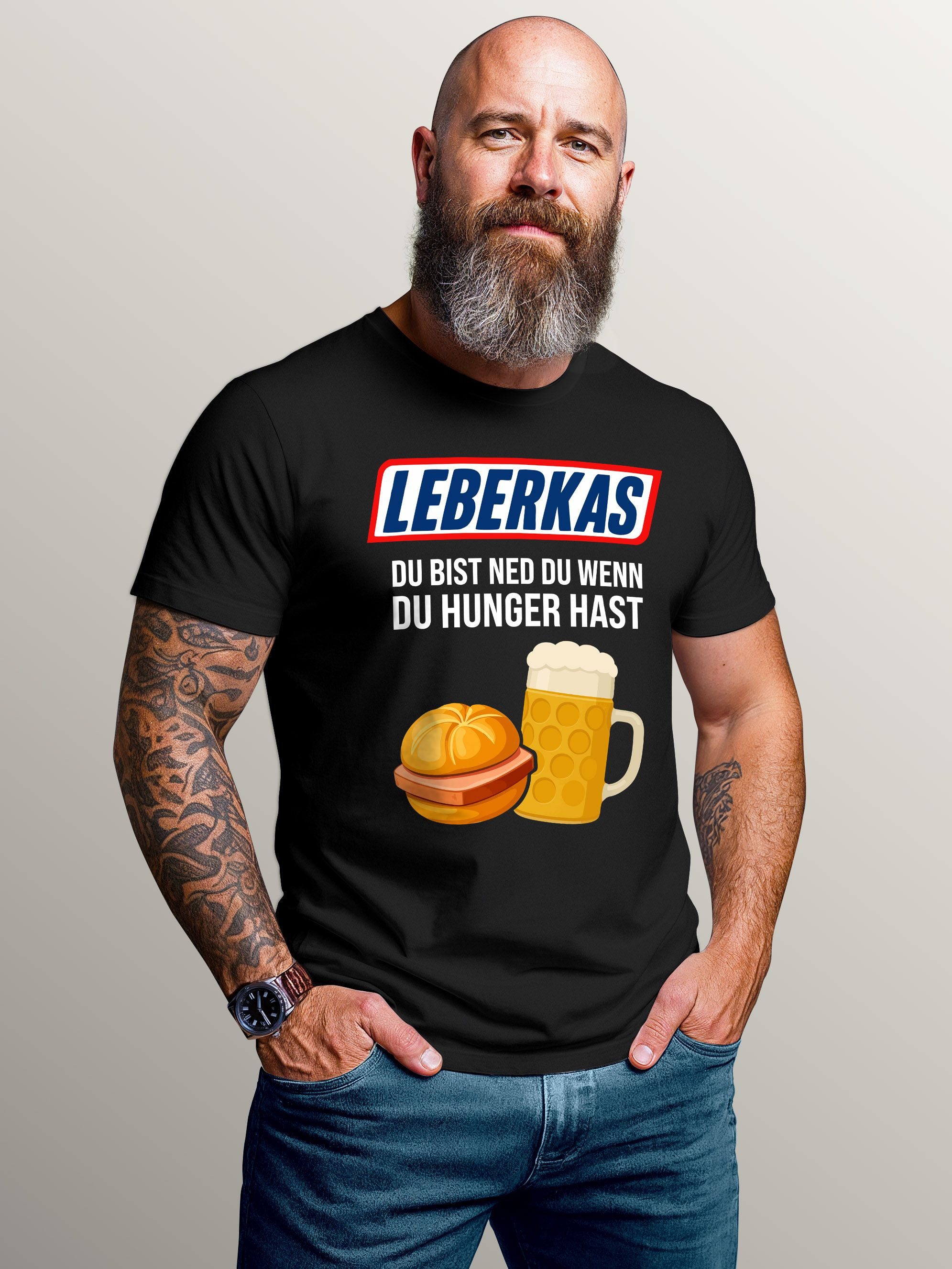 MoonWorks Print-Shirt Herren T-Shirt für das Oktoberfest Leberkässemmel Leb günstig online kaufen