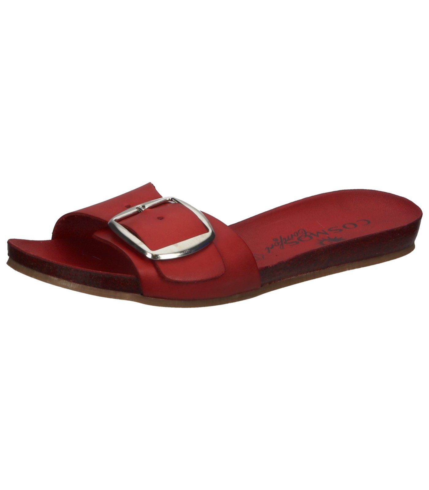 COSMOS Comfort Pantoletten Leder Pantolette Rot