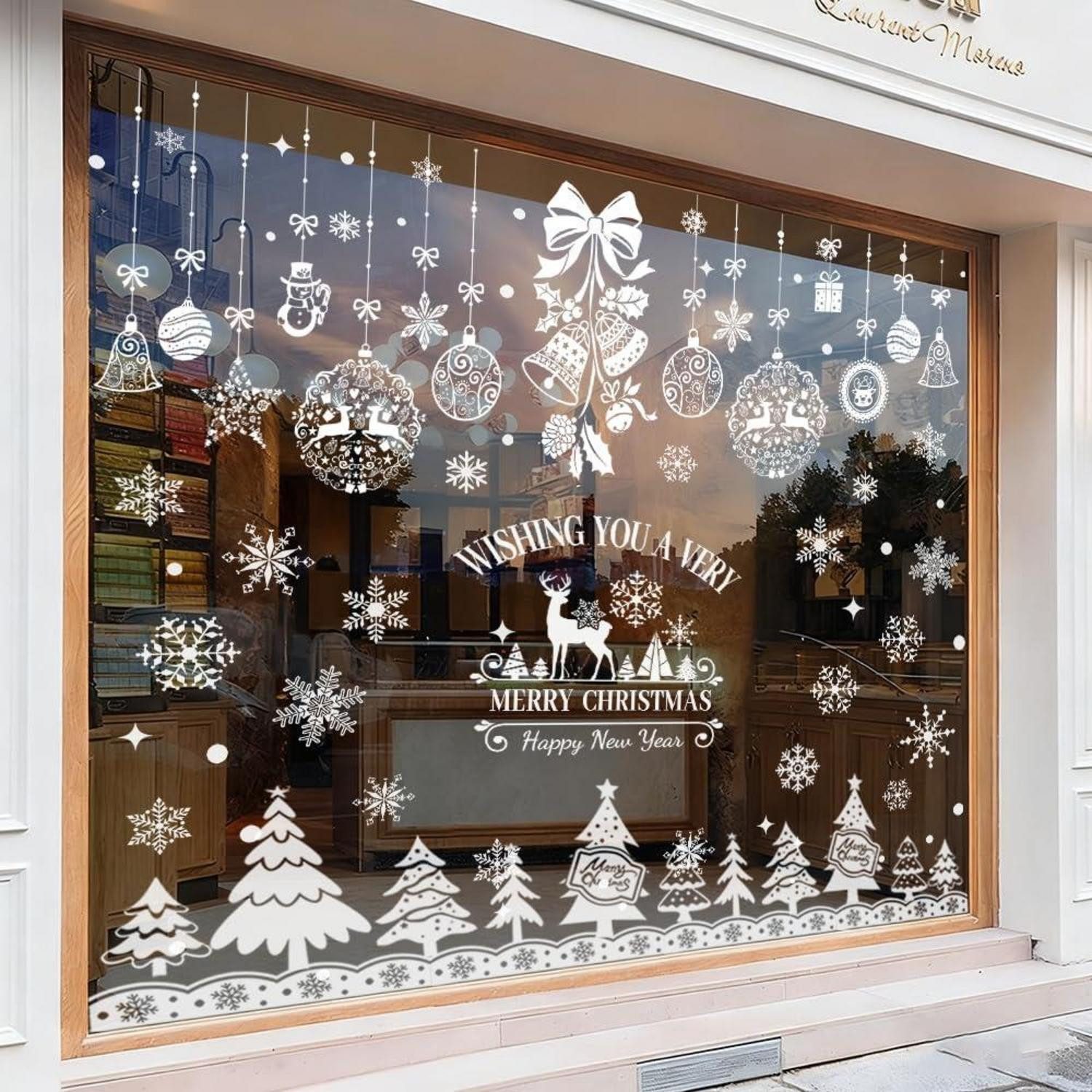 LuxusKollektion Fensterbild Fensterbilder Rentier Schneeflocke Weihnachten 300Stück