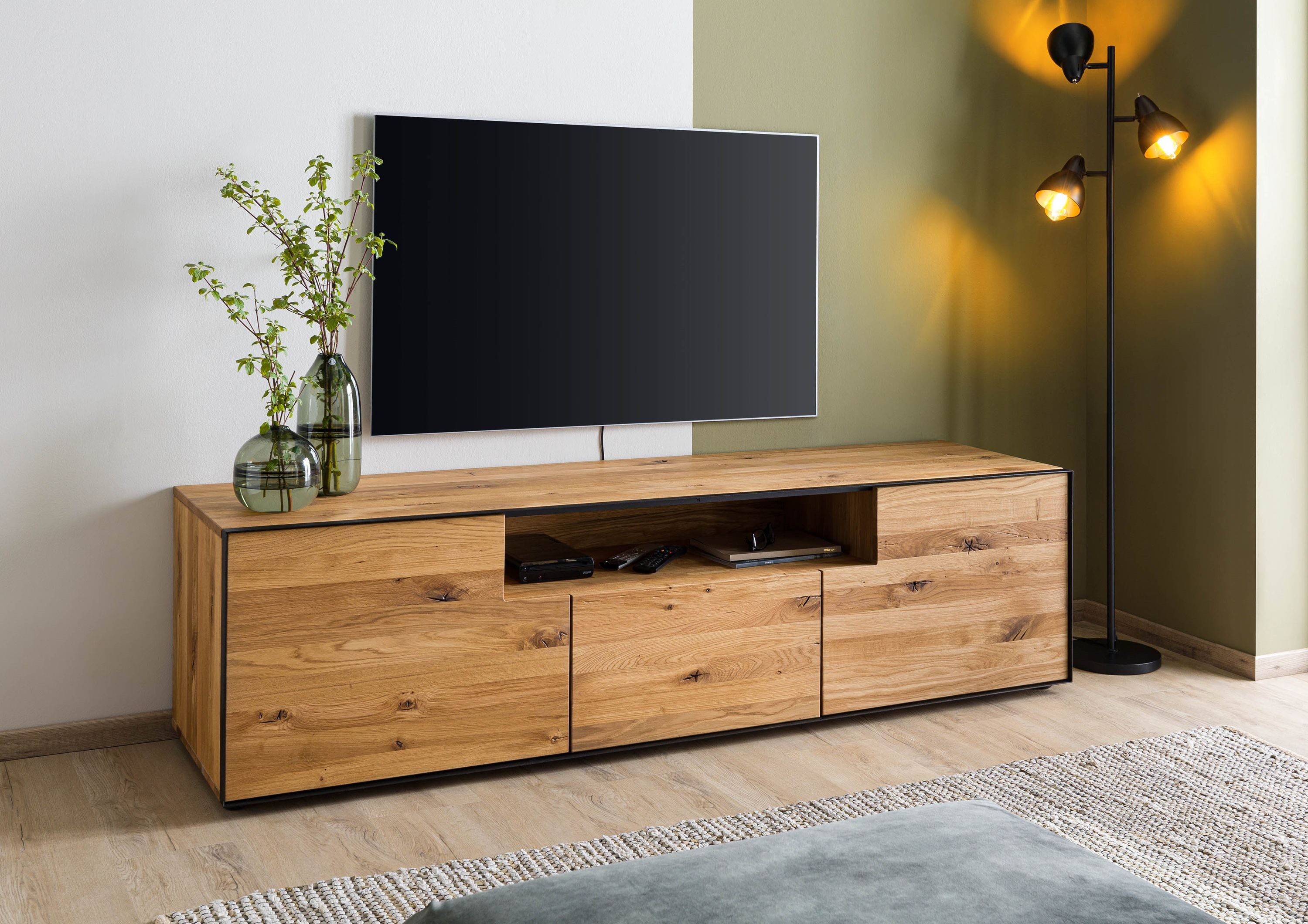 Massivmoebel24 Lowboard STARNBERG (Massivholz), Wildeiche 201x53x55 natur geölt STARNBERG #12