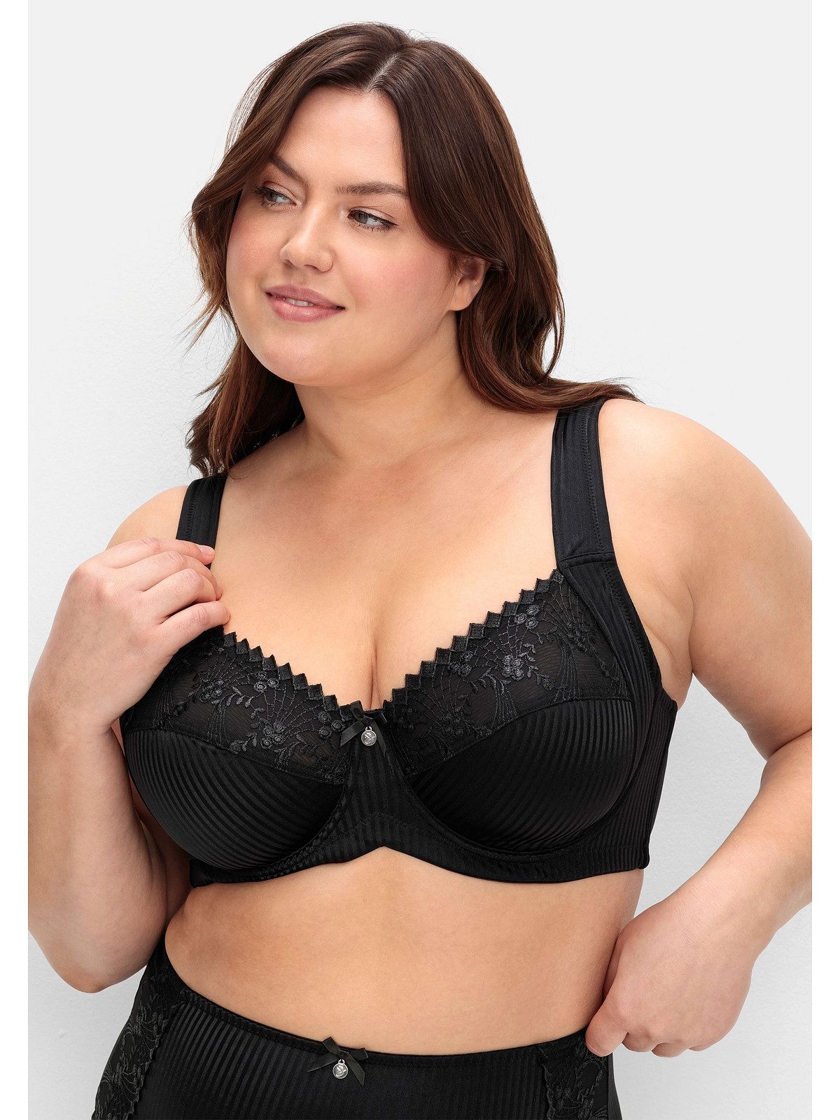 Sheego Minimizer-BH Große Größen mit floraler Spitze und Formbügeln