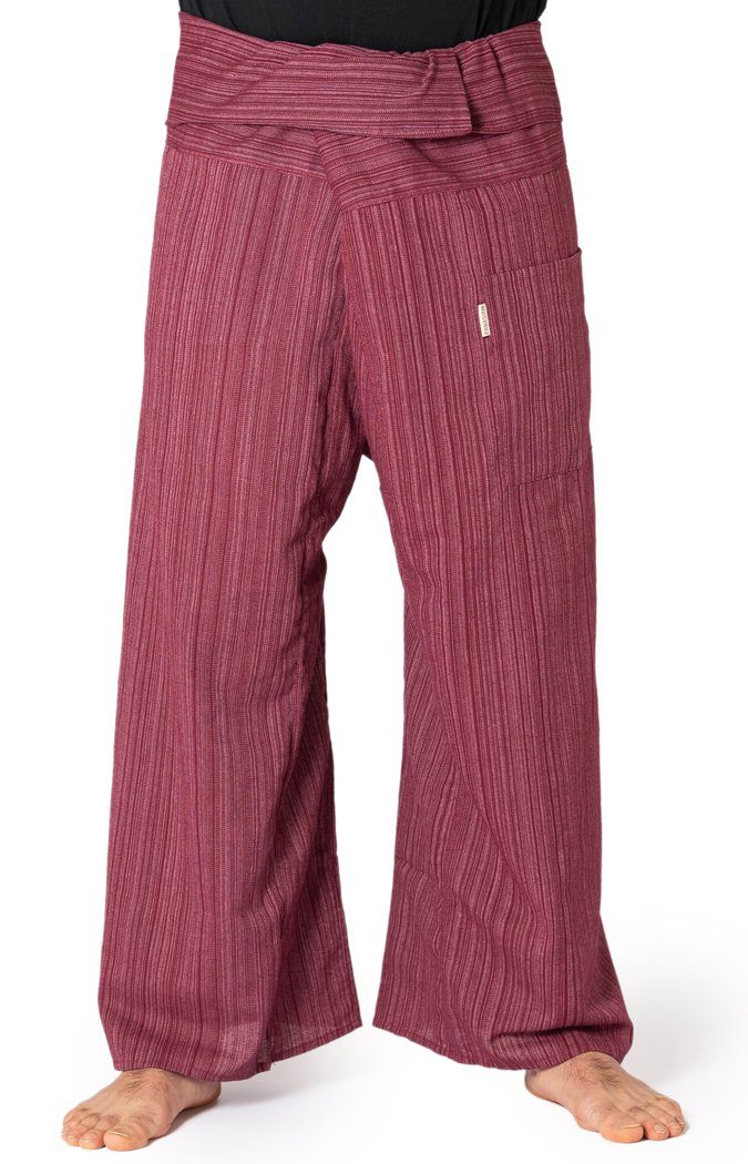 PANASIAM Wellnesshose Thai Fischerhose Lini bequeme Unisex Wickelhose aus Baumwolle als Yogahose Freizeithose Relaxhose loose fit