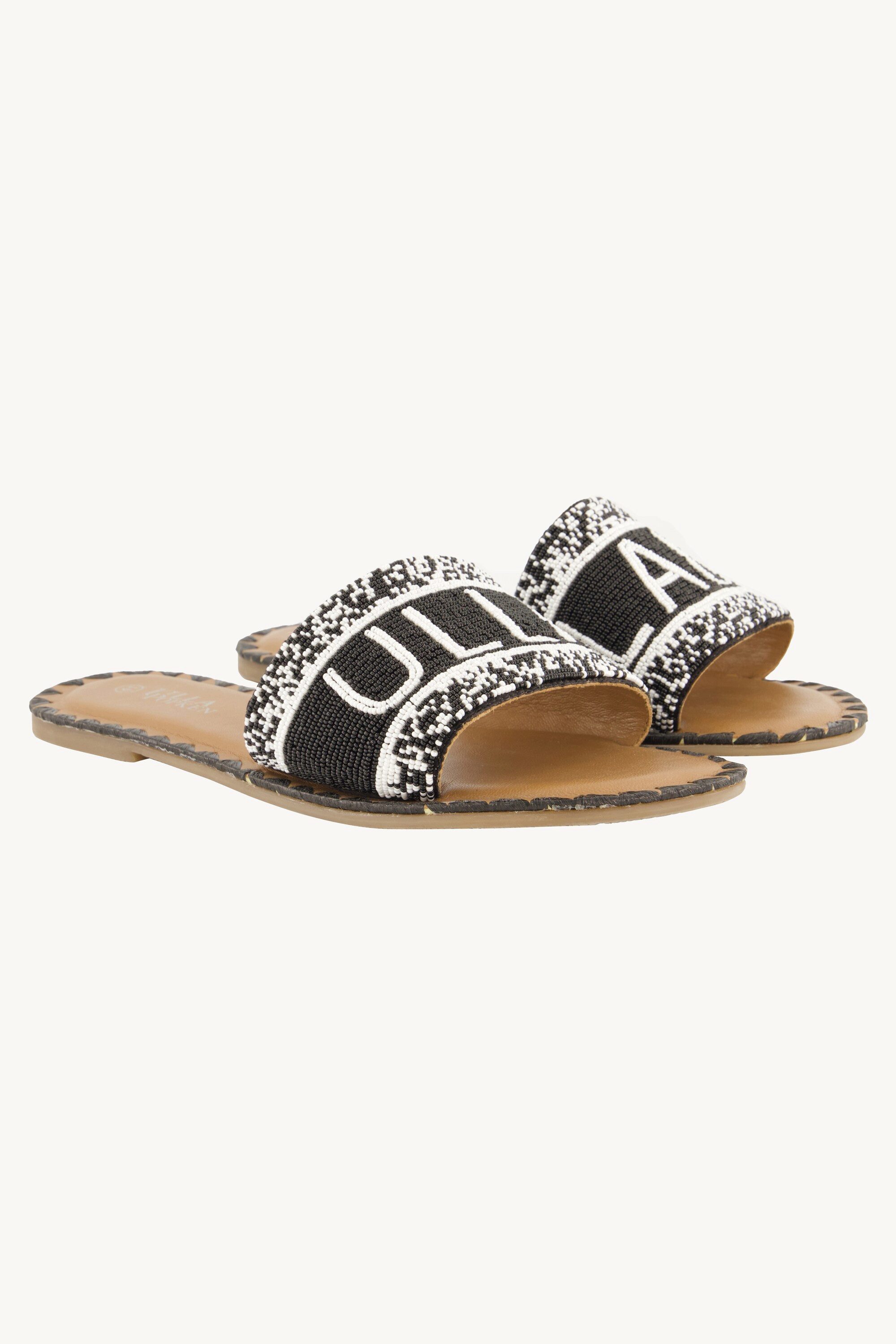 Ulla Popken Sandalen Perlen-Schriftzug Memory Foam Weite H Sandalette