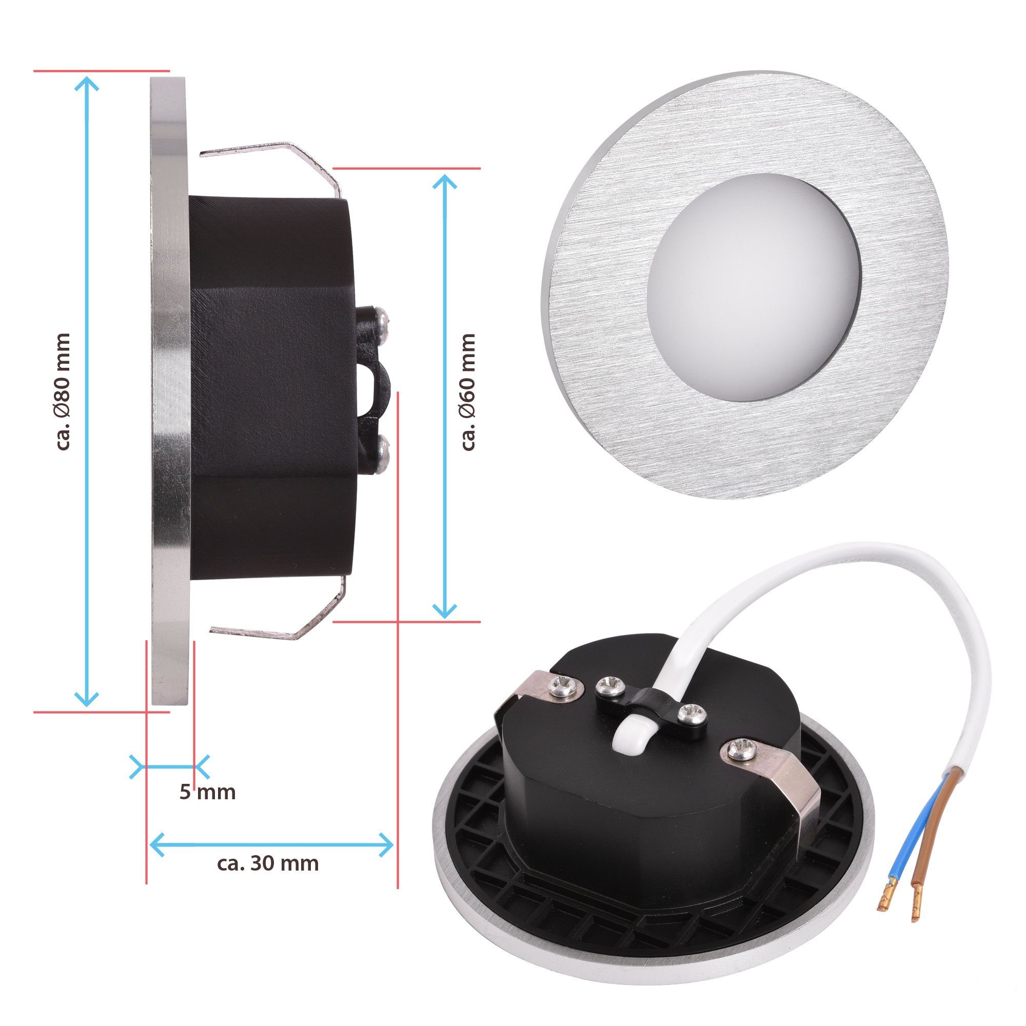 Maxkomfort LED Wandstrahler 6104, ohne Leuchtmittel, 3000K, Warmweiß, Treppenbeleuchtung