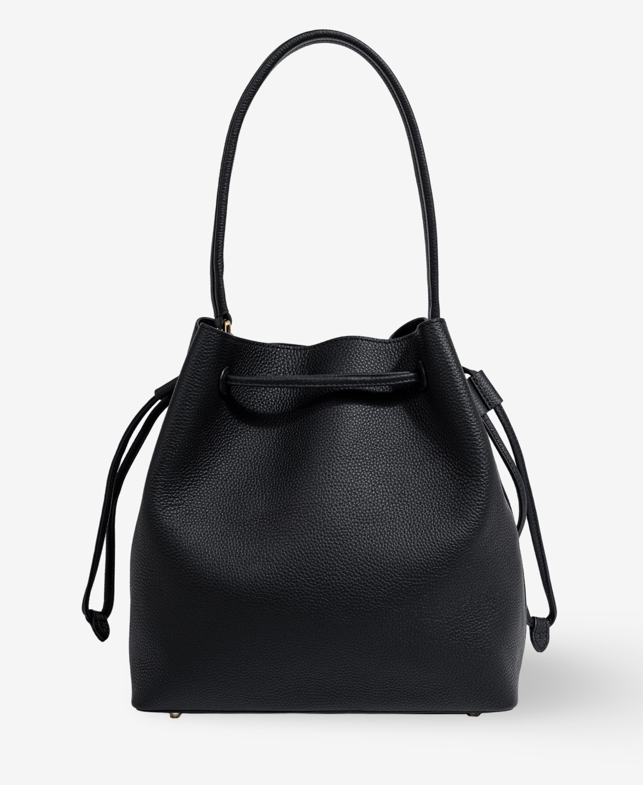 GLAMIRA Schultertasche Lysandra Schwarze Schultertasche (1-tlg), echt Leder, mit geräumigem Hauptfach