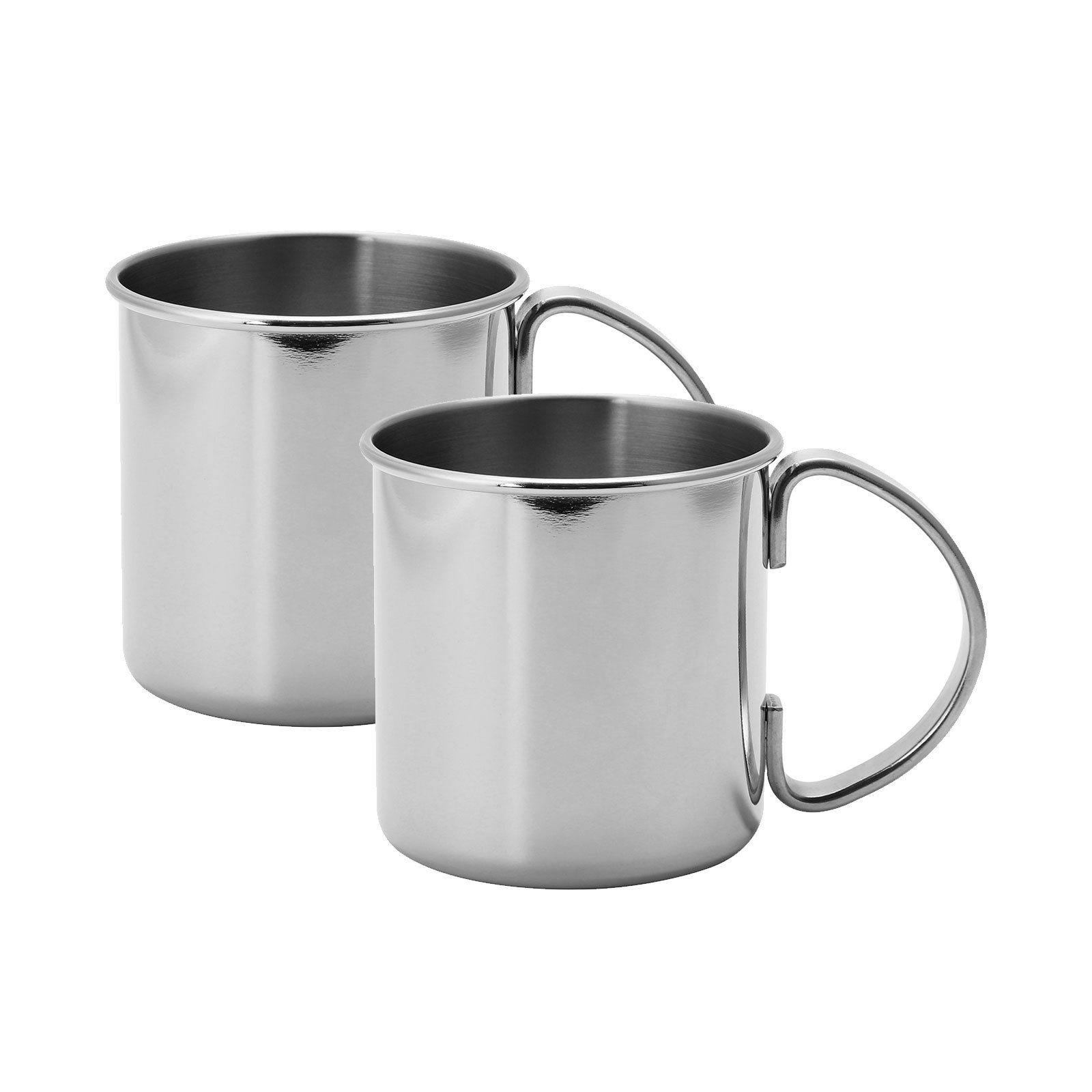 ECHTWERK Cocktailglas Kupferbecher-Set, Cocktailgläser, Edelstahl, Bruchsichere Edelstahl-Gläser, Cocktail-Set, Geschenkset, Silber 0,48l