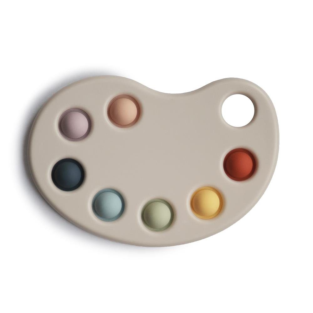 Mushie Spiel Sensorik-Spielzeug Farbpalette fördert die Feinmotorik, Druckspielzeug Babyspielzeug