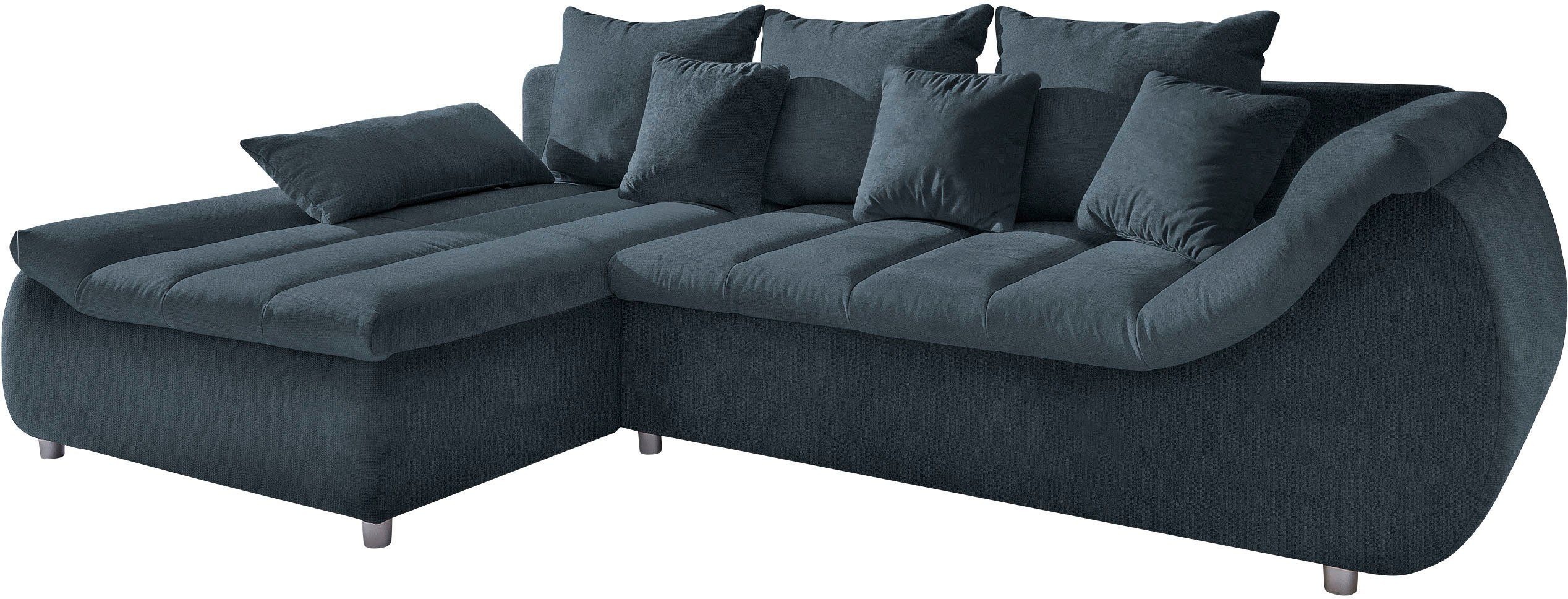 INOSIGN Ecksofa "Imola elegant und bequem, aktuelle Steppung im Sitz, L-For günstig online kaufen