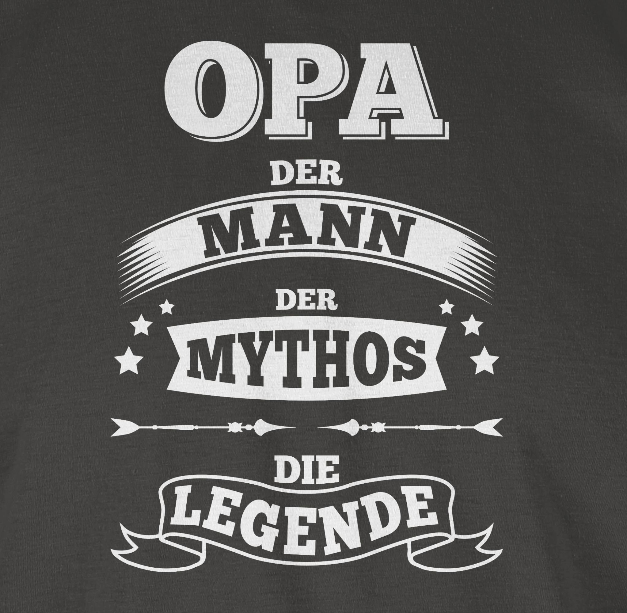 Shirtracer T-Shirt die Legende Opa Dunkelgrau Opa 3 Geschenke