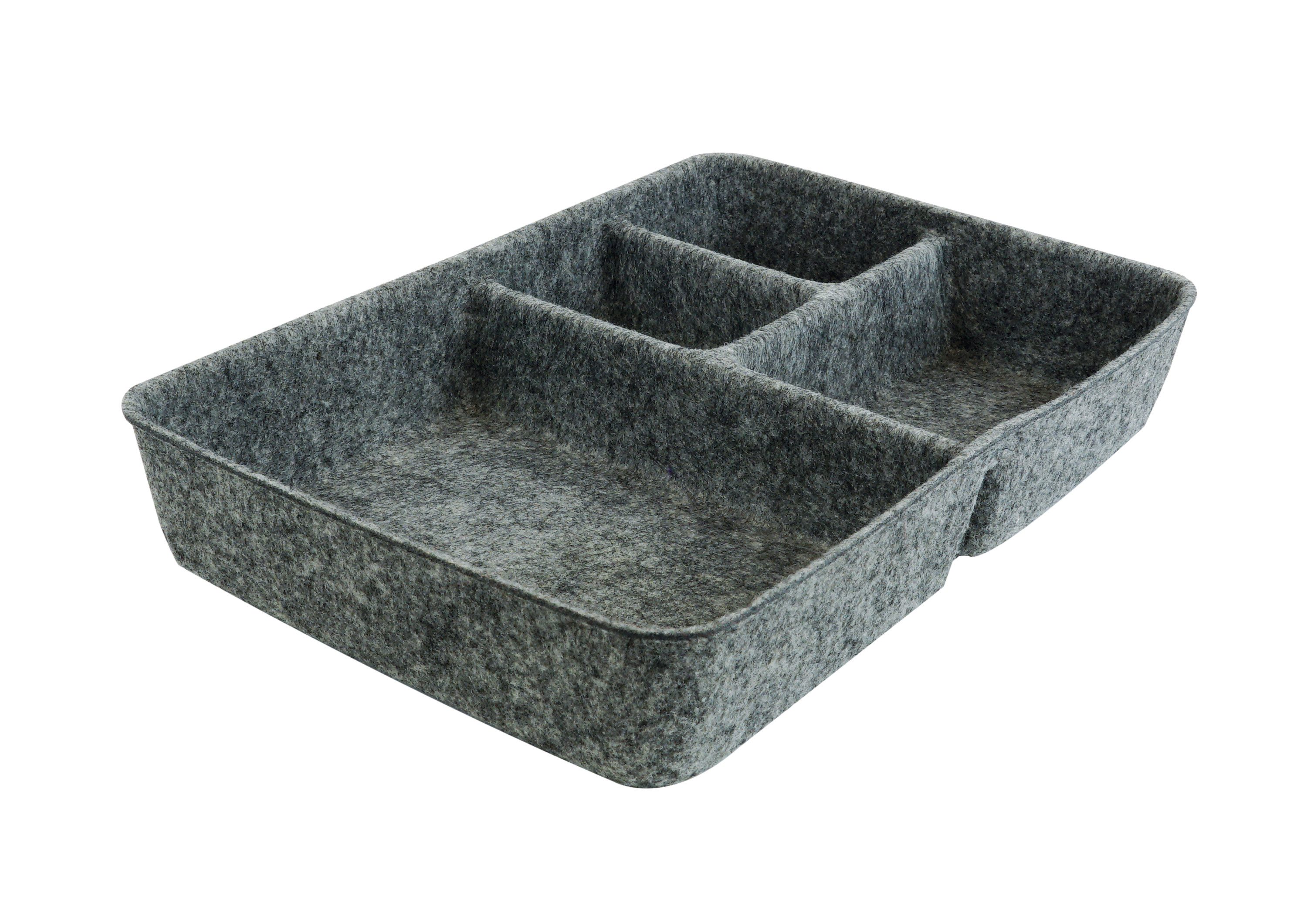 TimeTEX Aufbewahrungsbox Tisch-Organizer "Filzi" aus Filz, grau günstig online kaufen