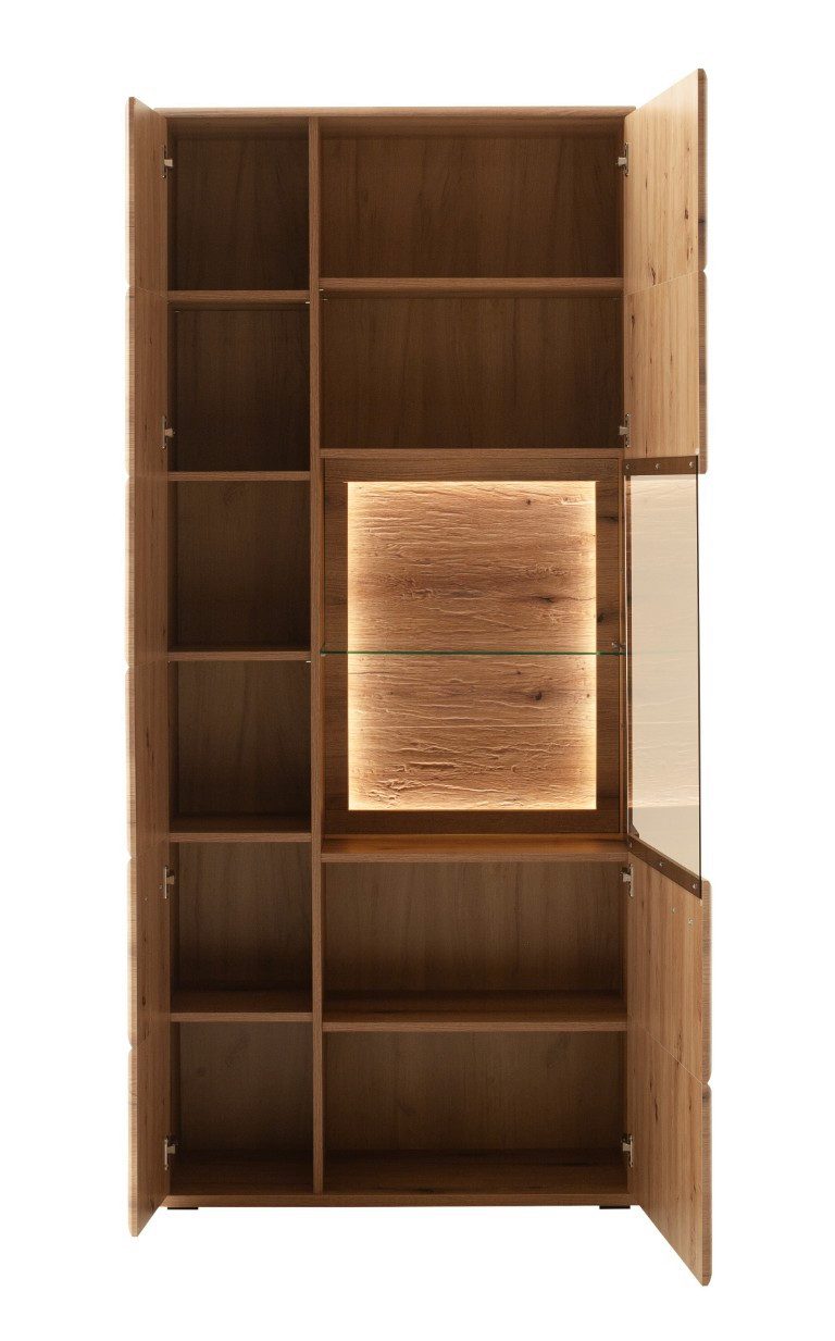 Furnhaus Vitrine Kombi-Vitrine Naxos, Eiche Evoke, ohne Beleuchtung – Bild 4 von 5