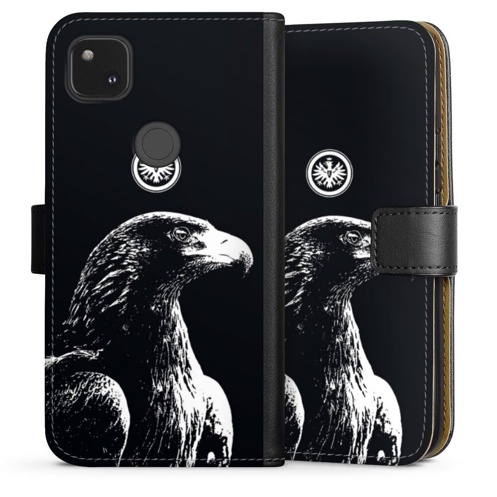 DeinDesign Handyhülle Eintracht Frankfurt Offizielles Lizenzprodukt Attila SGE Attila, Google Pixel 4a Hülle Flip Case Klapphülle Handytasche Leder