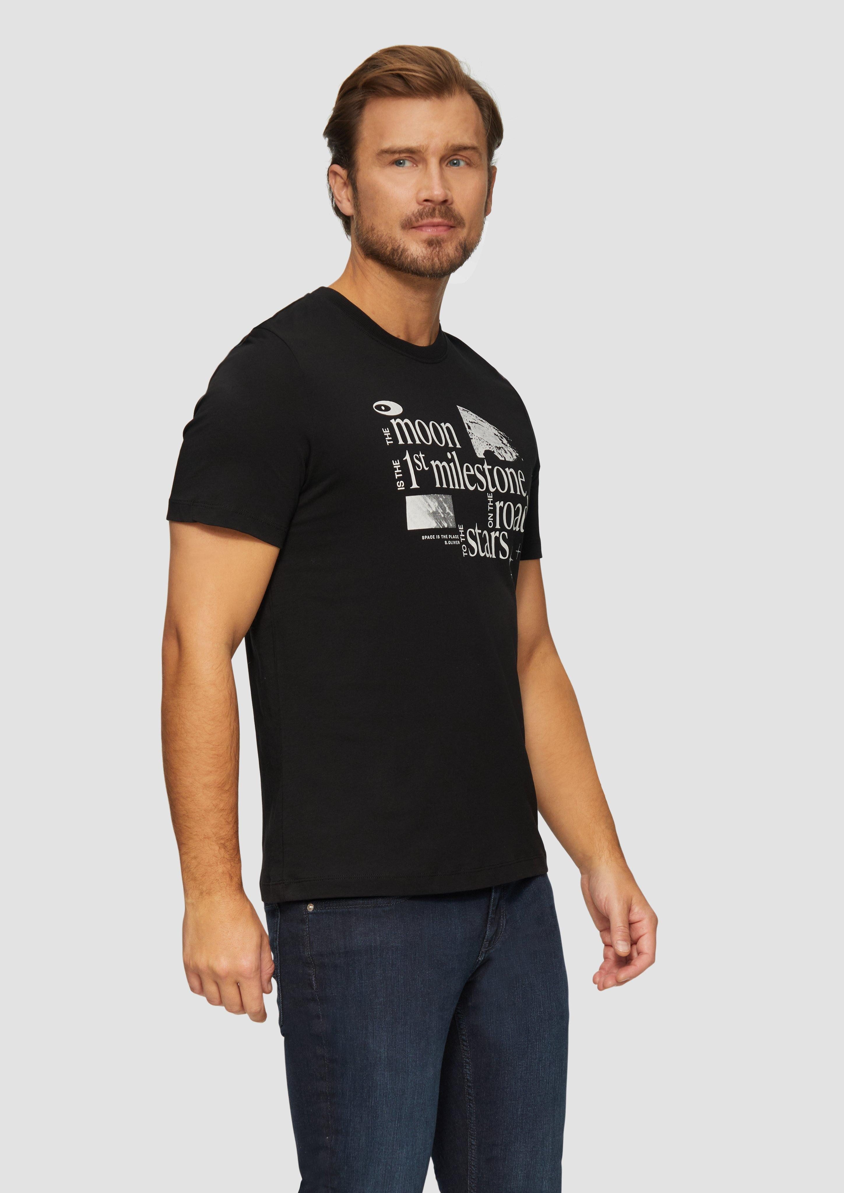 s.Oliver Kurzarmshirt Baumwoll-T-Shirt mit Frontprint günstig online kaufen
