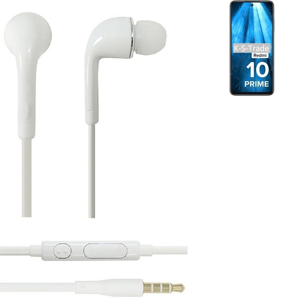 u mit (Kopfhörer für Prime weiß Mikrofon Redmi Xiaomi In-Ear-Kopfhörer Lautstärkeregler Headset 10 K-S-Trade 3,5mm)