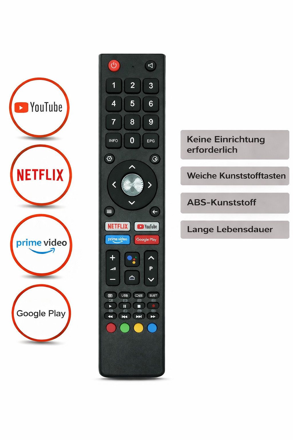 Mycotech Fernbedienung für Chiq Changhong Saba Smart-TV Fernseher Fernbedienung