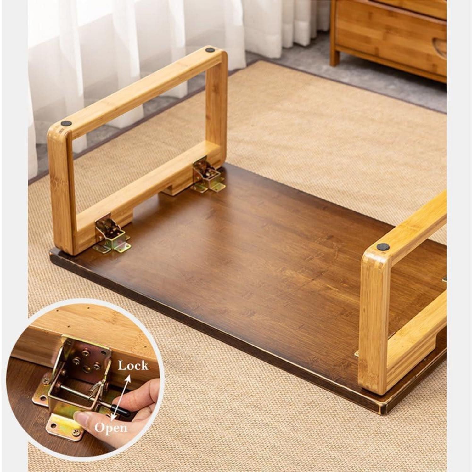LuxusKollektion Klapptisch Couchtisch Klappbar Bambus Beistelltisch Klappbeine Natur