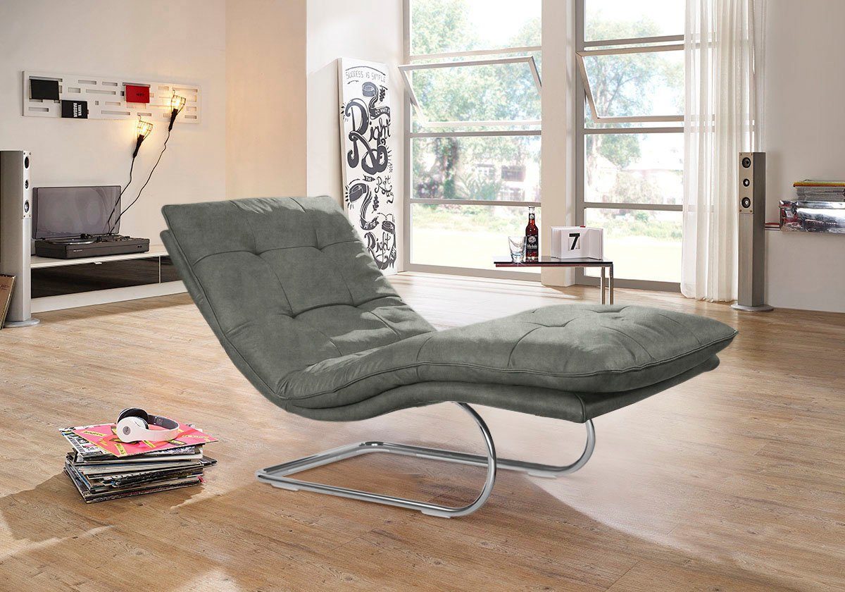 W.SCHILLIG Relaxliege daily dreams, in Waffelkissen-Optik, wahlweise mit Motor, Freischwingergestell