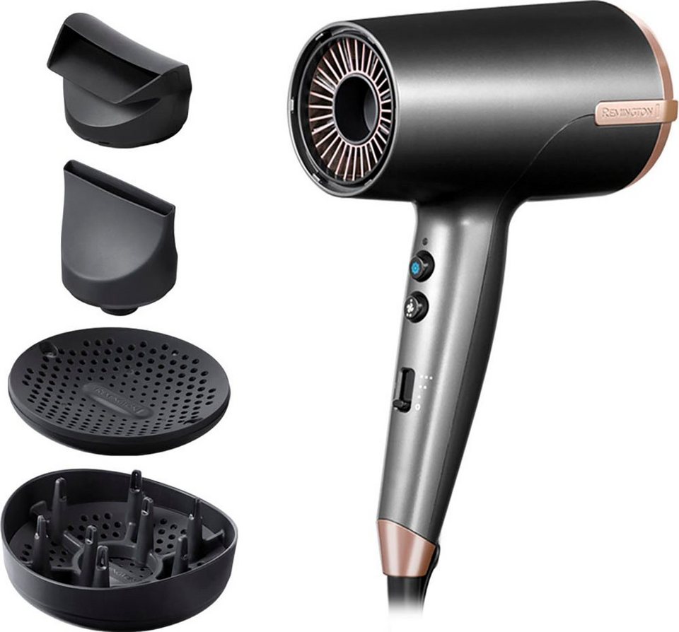 Remington Haartrockner D6077 ONE Dry & Style Hairdryer, 2000 W, 120 km/h  Luftstrom, 4 Aufsätze, 8 Heiz-& Geschwindigkeitskombinationen