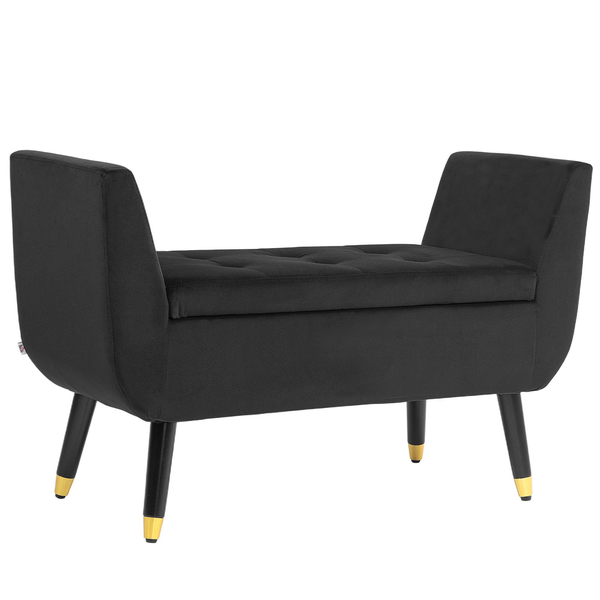 HOMCOM Sitzbank mit Stauraum Armlehnen, Samtartiges Polyester (Truhenbank, günstig online kaufen