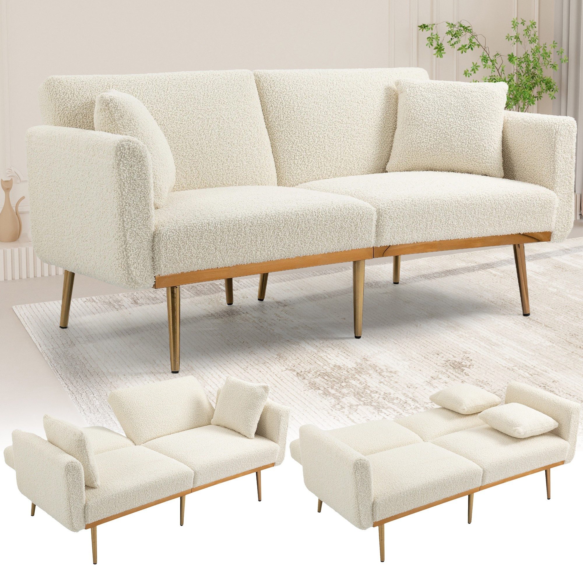 LVHOM 2-Sitzer Klappsofa mit Bettfunktion + günstig online kaufen