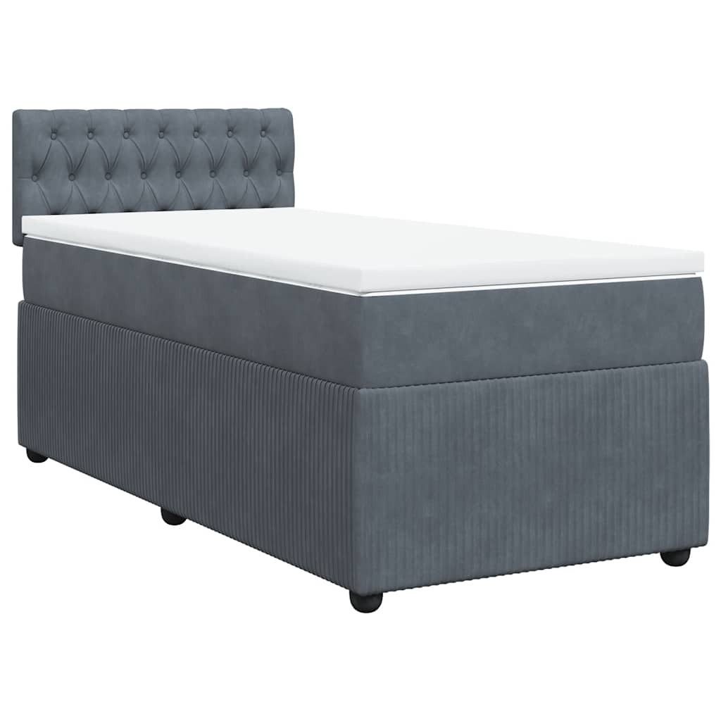 vidaXL Bett Boxspringbett mit Matratze Dunkelgrau günstig online kaufen