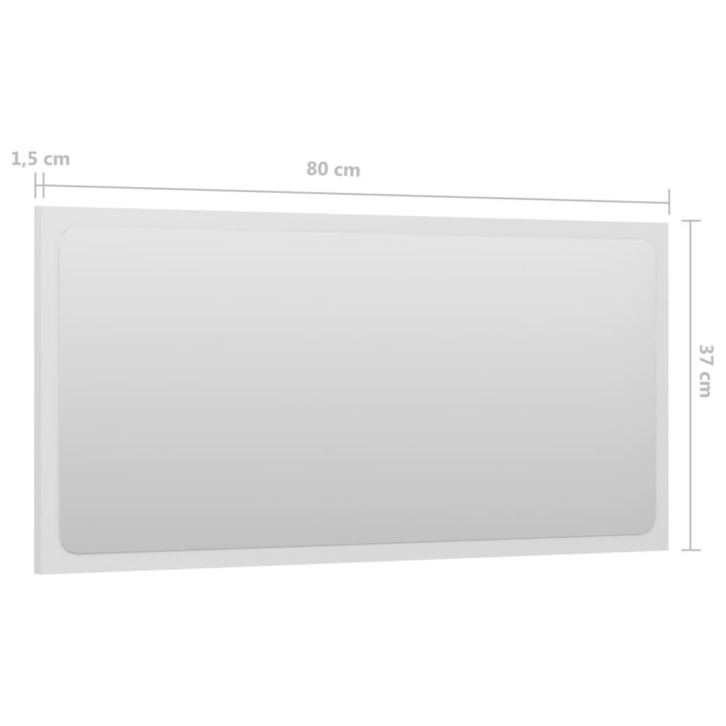(1-St) Holzwerkstoff Badspiegel 80x1,5x37 vidaXL cm Hochglanz-Weiß Badezimmerspiegelschrank