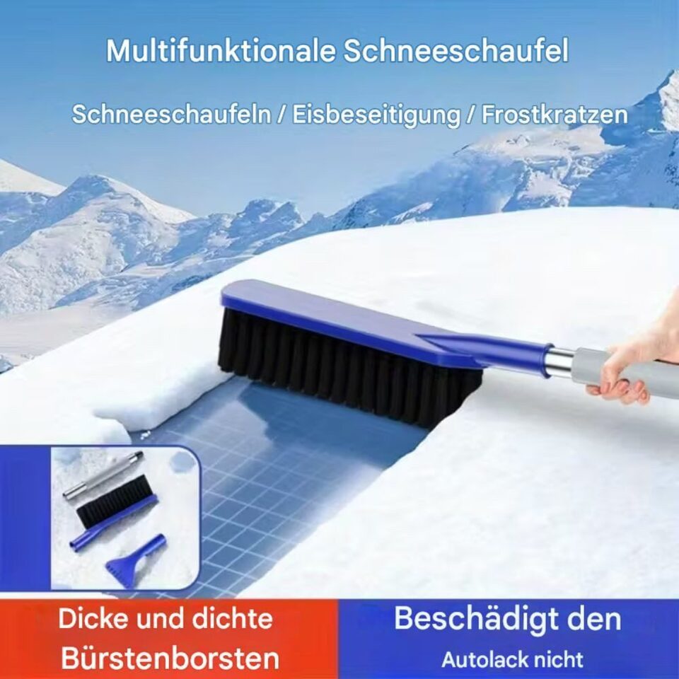 Montegoni 2-in-1 Ice Scraper/Snow Shovel with Brush, Ergonomic Handle, Windscreen Scraper with Non-Slip Grip, Compact