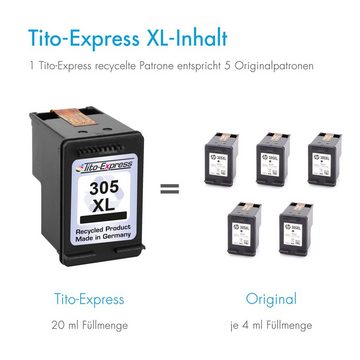 Tito-Express 2er Set ersetzt für HP 305 XL HP 305XL HP305XL Black Tintenpatrone (für Envy 6000 6032 6020 6022 6055 Pro 6400 DeskJet 2700 2710 2720 2722)