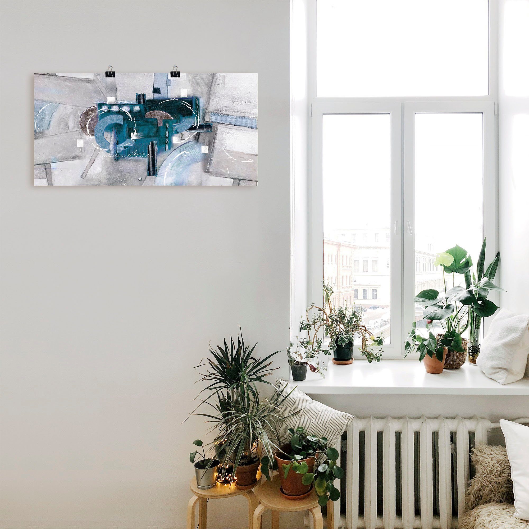 Artland Wandbild Abstrakte blaue Kreise, Gegenstandslos (1 St), als Alubild, Leinwandbild, Poster in verschied. Größen