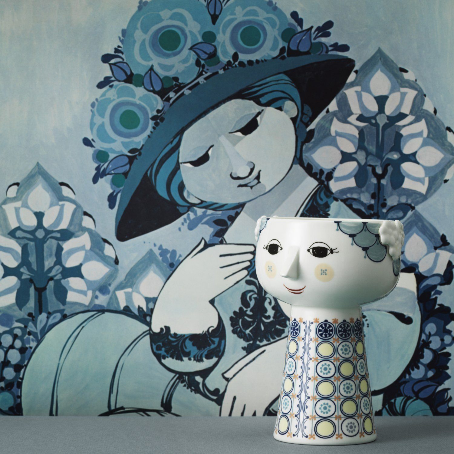 Bjørn Wiinblad Dekovase Eva Blau