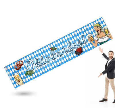 Dekotalent® Hängedekoration 3x Banner Oktoberfest XXL Wimpel 40x 150cm - Wiesn Deko Dekoration (3er Set, 3 St., 3x Banner zum Aufhängen), Einfache Montage / Wetterfest