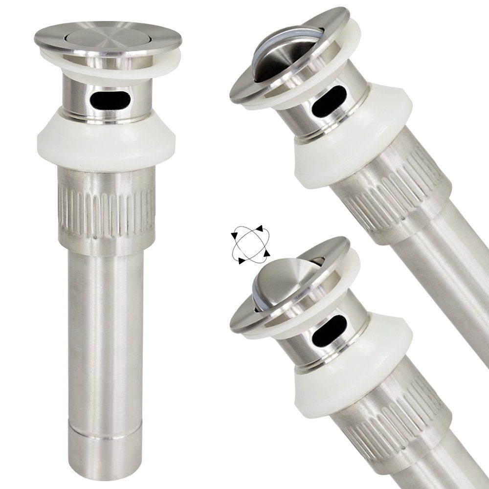 Sanlingo Ablaufgarnitur Edelstahl Abfluss Pop Up Überlauf Exenter Waschbecken Bad Küche