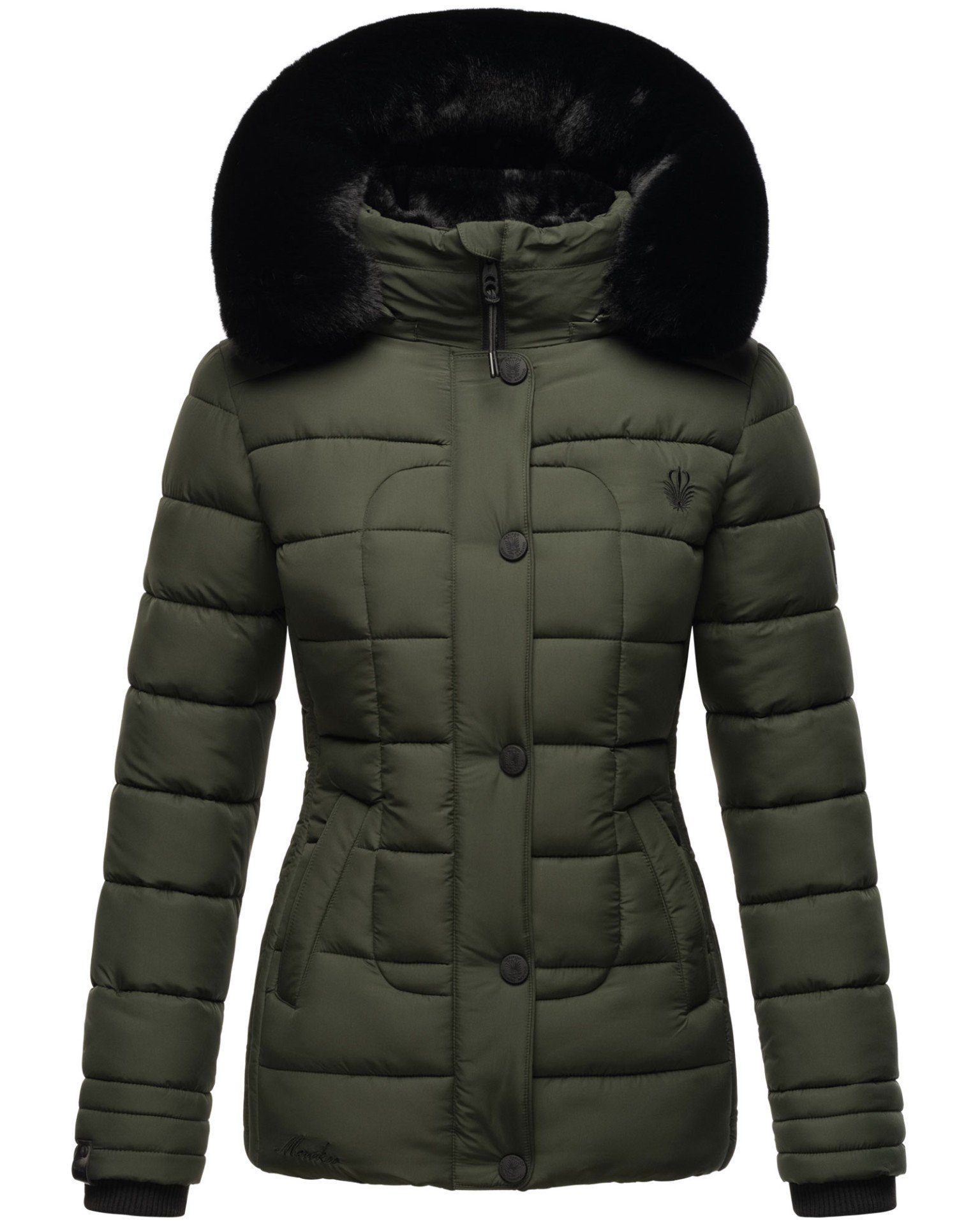 Marikoo Outdoorjacke Qesraa abnehmbarer olive mit Kapuze