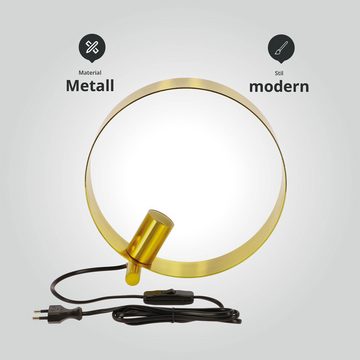 LED Universum Tischleuchte "Maya" Metall, gold, Ring, 40W, IP20, ø250mm