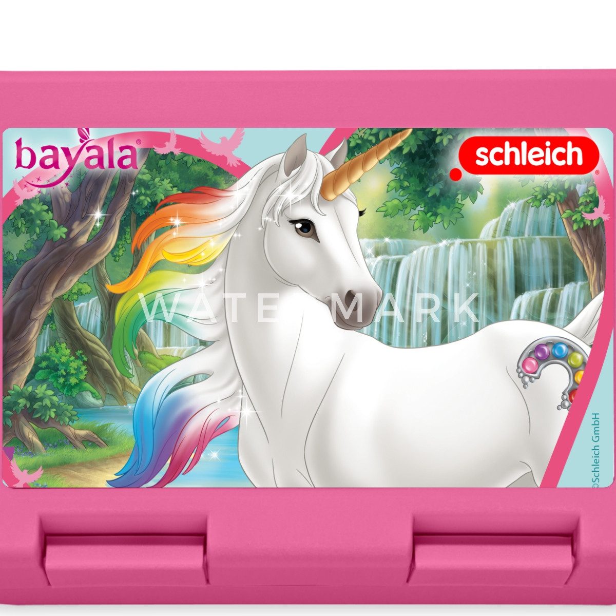 Spreadshirt Lunchbox Schleich Bayala Regenbogeneinhorn Stute Brotdose Lunchbox, Plastik, Aluminium