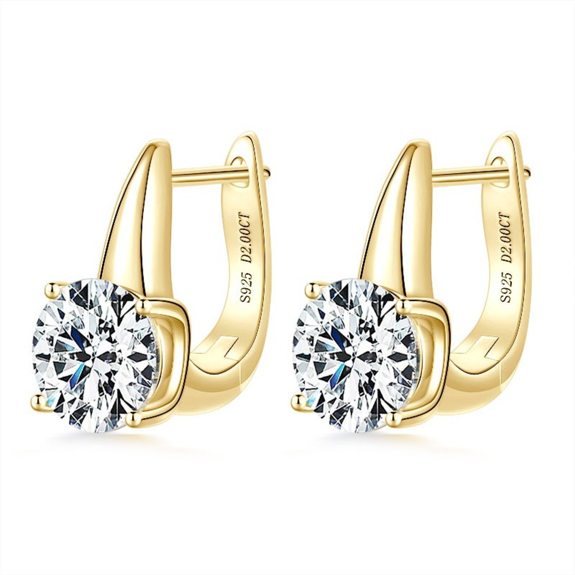 ROUGEMONT Paar Creolen Extravagante Moissanit Damen Creolen 925 Sterling Silber 2ct 8,0mm, Echtschmuck mit Echtheitszertifikat