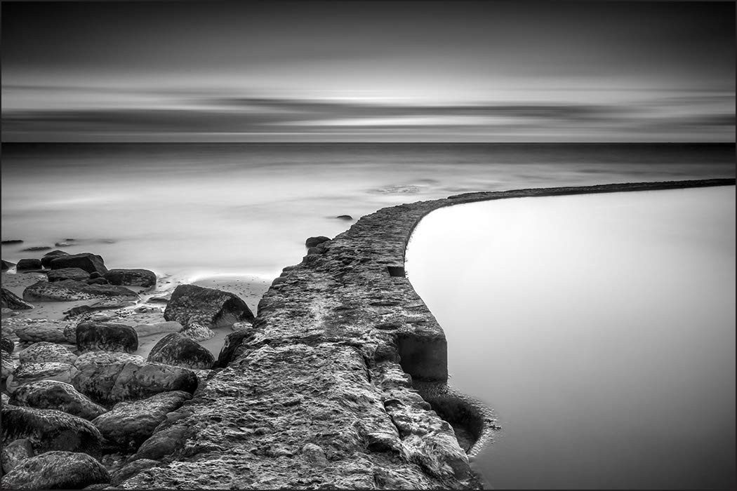 Muralo Fototapete Natur – Fototapete Wandtapete Vlies Wanddeko Wohnzimmer, bedruckt, Strand – Meer – Felsen, 90 x 60 cm, Vlies