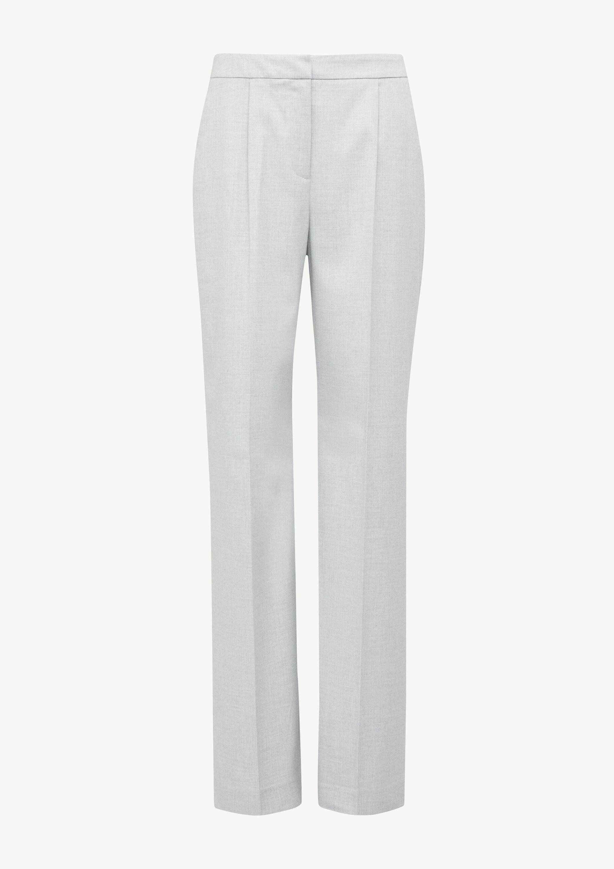 comma Chinos Hose Wide-Leg-Hose aus fließendem Flanell