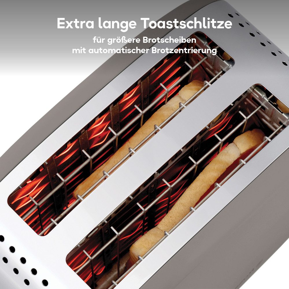 RUSSELL HOBBS Toaster Colours Plus+ Mocha 26931-56, 1100 W, 2 extra breite Toastschlitze, inkl. Brötchenaufsatz, 6 Bräunungsstufen