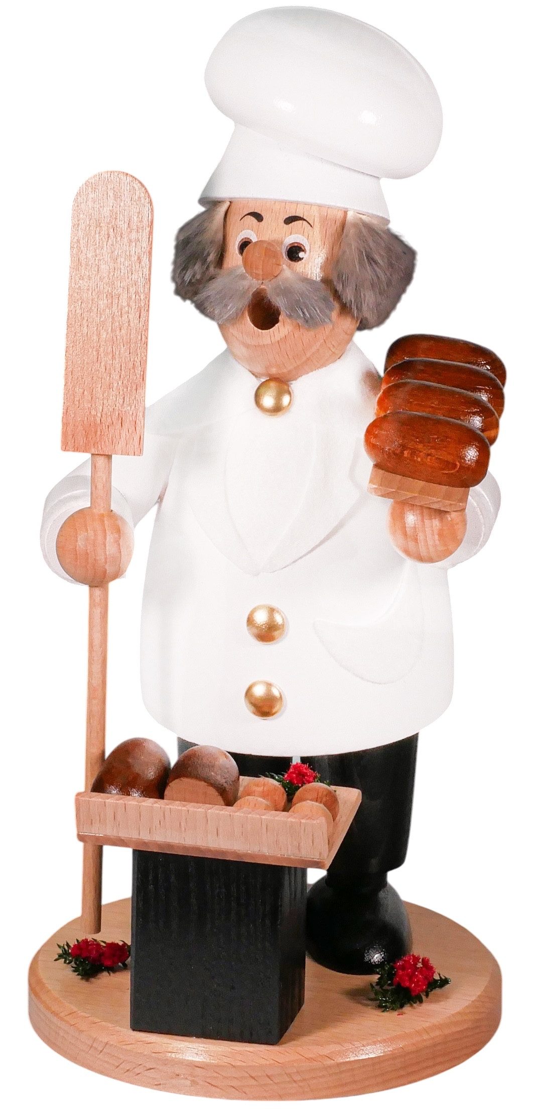 DWU - Drechselwerkstatt Uhlig Räuchermännchen DWU Räuchermann Bäcker, (1 St), Handarbeit aus dem Erzgebirge
