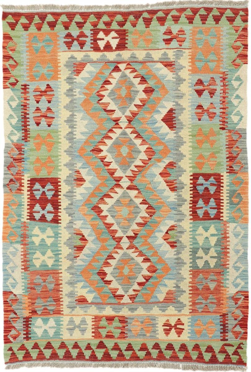 Orientteppich Kelim Afghan 105x150 Handgewebter Orientteppich, Nain Trading, rechteckig, Höhe: 3 mm