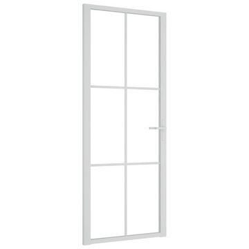 vidaXL Haustür Innentür 83x201,5 cm Weiß ESG-Glas und Aluminium Zimmertür Glastür