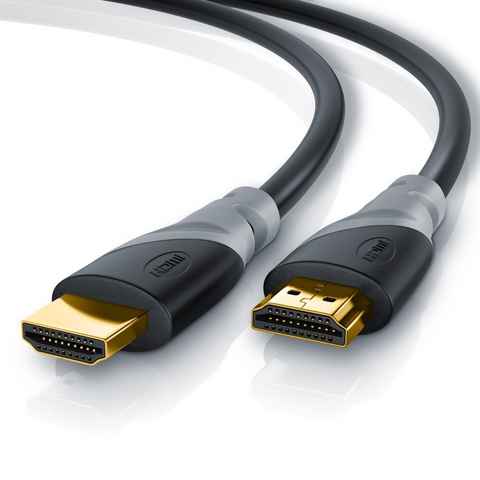 CSL HDMI-Kabel, 2.0b, HDMI Typ A (1250 cm), 4K UHD, Full HD, 3D, 3-fach geschirmt, High Speed mit Ethernet - 12,5m