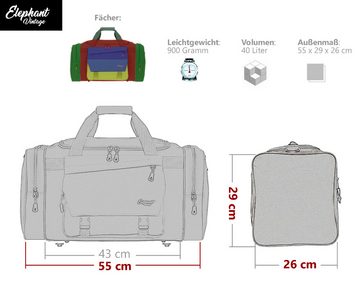 ELEPHANT Sporttasche Reisetasche Saunatasche Damen Herren aus Plane Tour 55 cm, 40 L Large wasserabweisend Sauna Reise Sport Tasche + Flasche